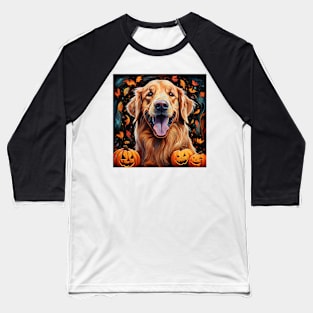 Halloween Golden Retriever Baseball T-Shirt